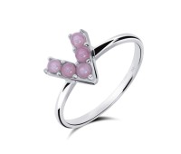 Rose Quartz Silver Rings NSR-2464-RQ 